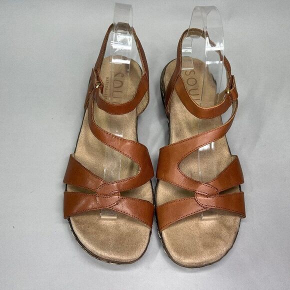 Soul Naturalizer Women's Size 9 Brown Leather Sling Back Sandals‎ - Picture 3 of 11